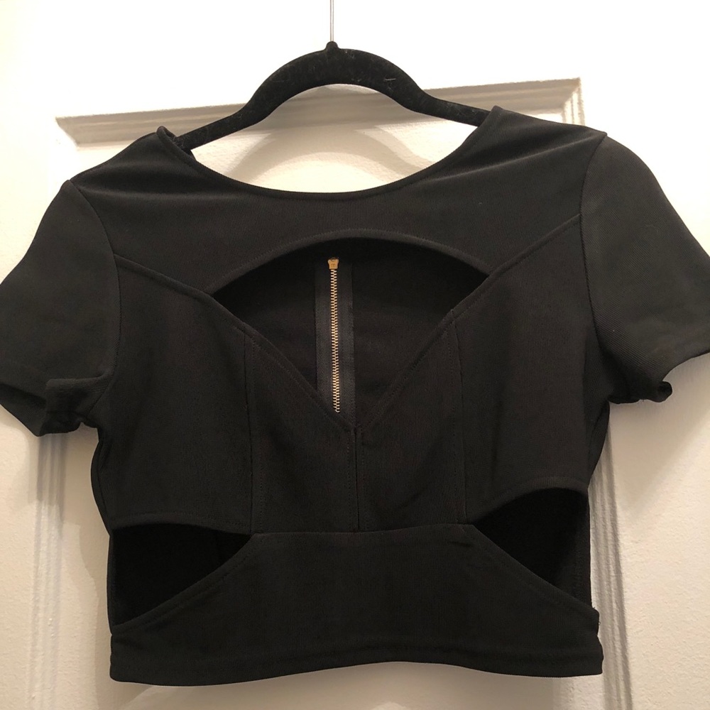 Sexy fun going out black crop top